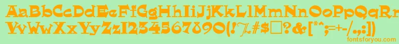 Hornswoggled Font – Orange Fonts on Green Background