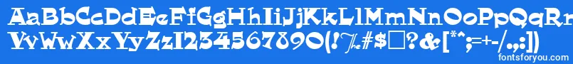 フォントHornswoggled – 青い背景に白い文字