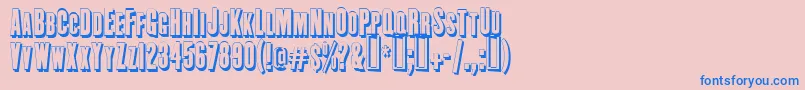 Fonte EngeholzschriftShadow – fontes azuis em um fundo rosa
