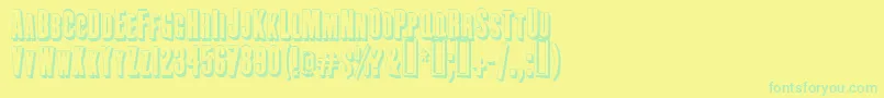 EngeholzschriftShadow Font – Green Fonts on Yellow Background