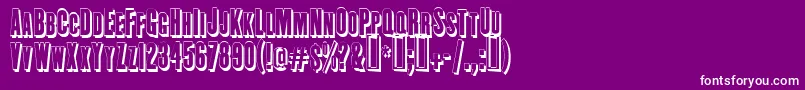 EngeholzschriftShadow-Schriftart – Weiße Schriften auf violettem Hintergrund