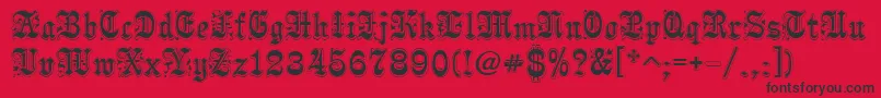 Pamela Font – Black Fonts on Red Background