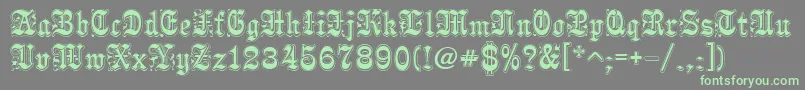 Pamela Font – Green Fonts on Gray Background