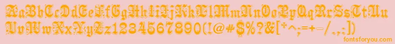 Pamela Font – Orange Fonts on Pink Background