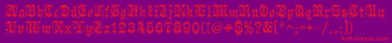 Pamela Font – Red Fonts on Purple Background