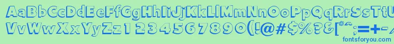 Vantage Font – Blue Fonts on Green Background