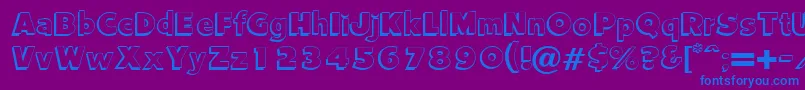 フォントVantage – 紫色の背景に青い文字