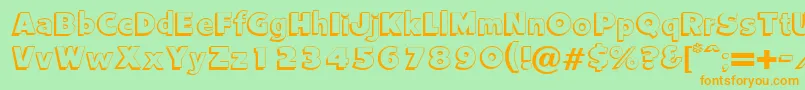 Vantage Font – Orange Fonts on Green Background