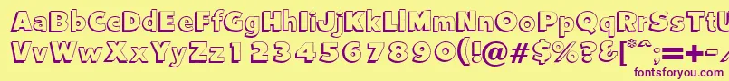 Vantage-fontti – violetit fontit keltaisella taustalla