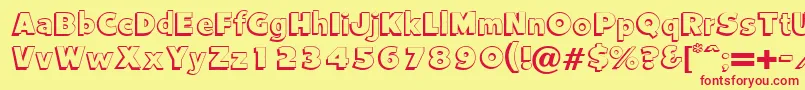 Vantage Font – Red Fonts on Yellow Background