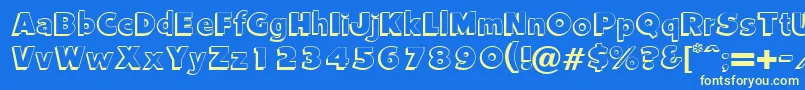 Vantage Font – Yellow Fonts on Blue Background