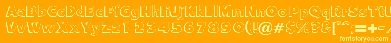 Vantage-fontti – keltaiset fontit oranssilla taustalla