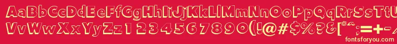 Vantage Font – Yellow Fonts on Red Background