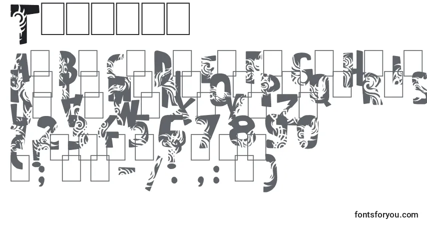 Schriftart Tuamotu – Alphabet, Zahlen, spezielle Symbole