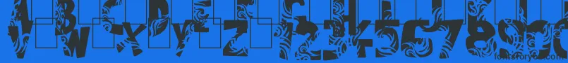 Tuamotu Font – Black Fonts on Blue Background
