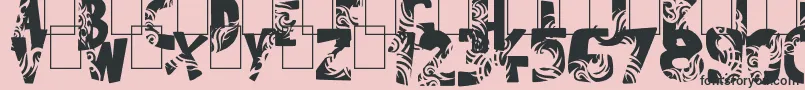 フォントTuamotu – ピンクの背景に黒い文字
