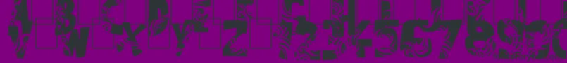 Tuamotu-fontti – mustat fontit violetilla taustalla