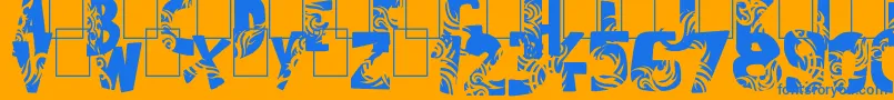 Tuamotu-fontti – siniset fontit oranssilla taustalla