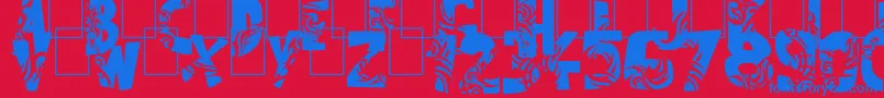 Tuamotu Font – Blue Fonts on Red Background