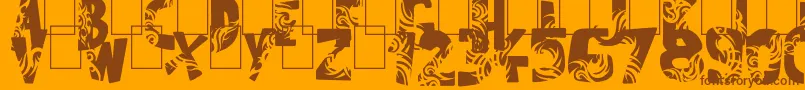 Tuamotu Font – Brown Fonts on Orange Background