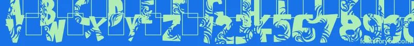 Fonte Tuamotu – fontes verdes em um fundo azul