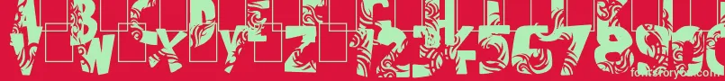Tuamotu Font – Green Fonts on Red Background