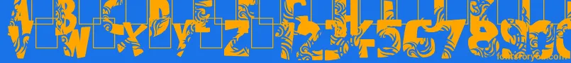 Tuamotu-fontti – oranssit fontit sinisellä taustalla