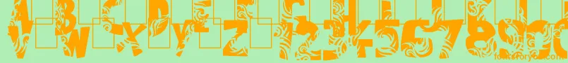 Шрифт Tuamotu – оранжевые шрифты на зелёном фоне