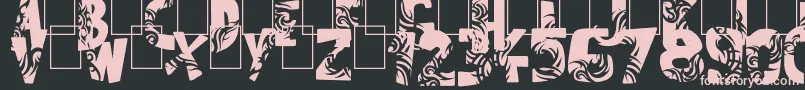 Tuamotu-Schriftart – Rosa Schriften auf schwarzem Hintergrund