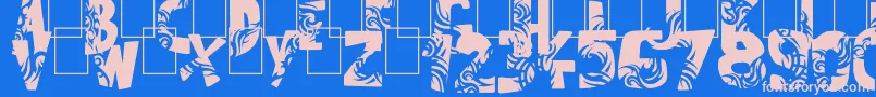 Police Tuamotu – polices roses sur fond bleu