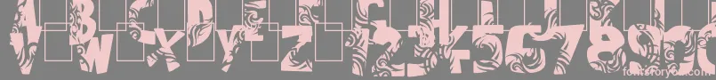 フォントTuamotu – 灰色の背景にピンクのフォント