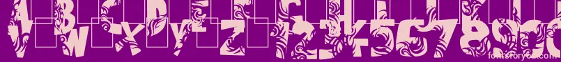 Tuamotu-fontti – vaaleanpunaiset fontit violetilla taustalla