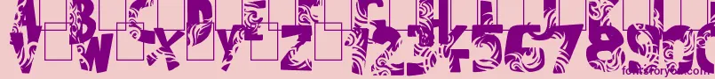 Tuamotu-fontti – violetit fontit vaaleanpunaisella taustalla