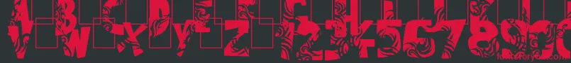 fuente Tuamotu – Fuentes Rojas Sobre Fondo Negro