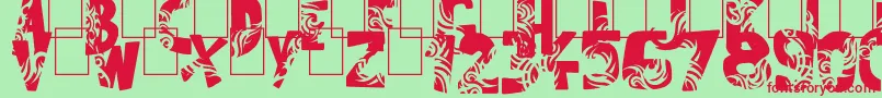fuente Tuamotu – Fuentes Rojas Sobre Fondo Verde