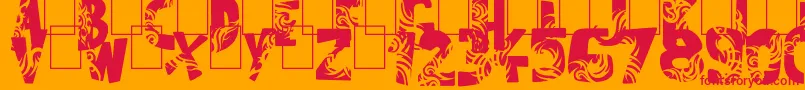 Tuamotu Font – Red Fonts on Orange Background