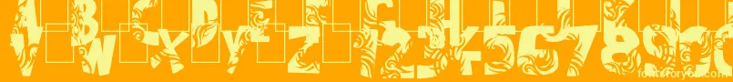 fuente Tuamotu – Fuentes Amarillas Sobre Fondo Naranja