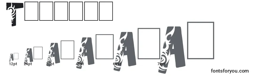 Размеры шрифта Tuamotu