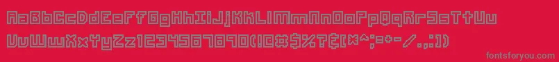 フォントUnlearnedBrk – 赤い背景に灰色の文字