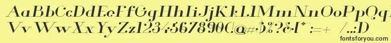 GlamorExtendedItalic Font – Black Fonts on Yellow Background