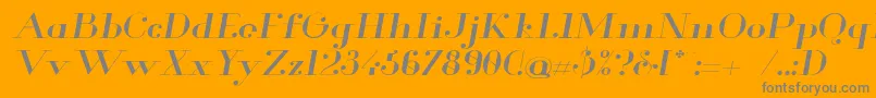 GlamorExtendedItalic Font – Gray Fonts on Orange Background