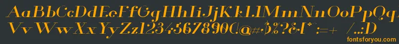 GlamorExtendedItalic Font – Orange Fonts on Black Background