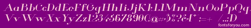 GlamorExtendedItalic Font – Pink Fonts on Purple Background