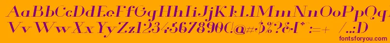 GlamorExtendedItalic Font – Purple Fonts on Orange Background