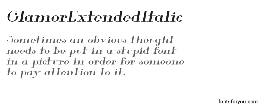 GlamorExtendedItalic Font