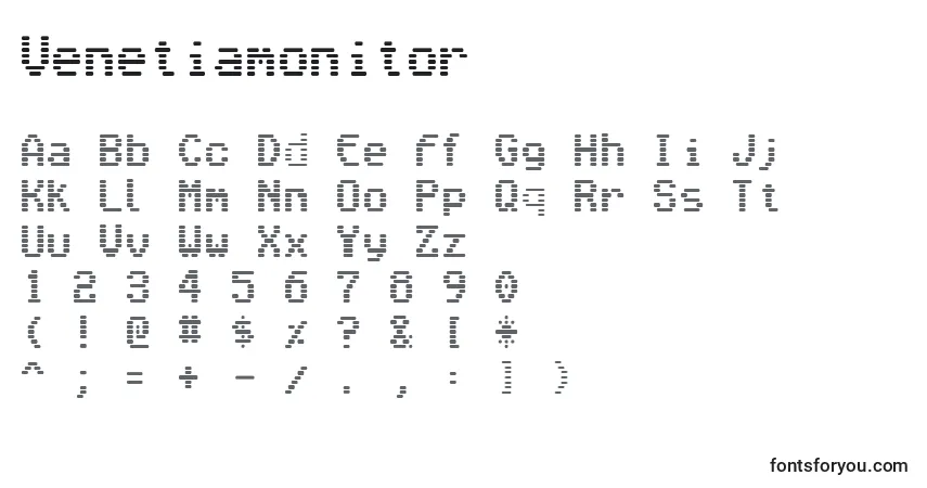 Venetiamonitor-fontti – aakkoset, numerot, erikoismerkit