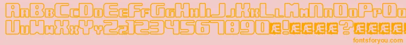 UnderwhelmedOutlineBrk Font – Orange Fonts on Pink Background