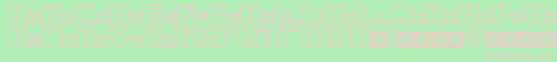 UnderwhelmedOutlineBrk-fontti – vaaleanpunaiset fontit vihreällä taustalla