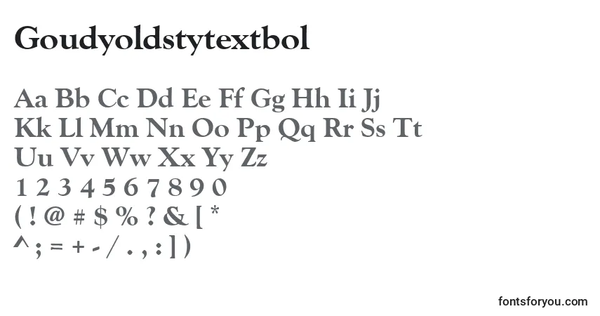 A fonte Goudyoldstytextbol – alfabeto, números, caracteres especiais