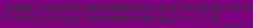 Goudyoldstytextbol-Schriftart – Schwarze Schriften auf violettem Hintergrund